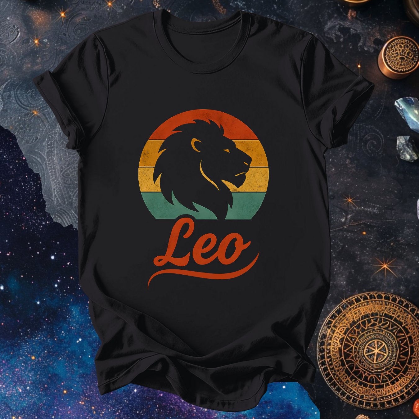 Leo - The Solar Roar | Vintage Zodiac Sunset T-Shirt