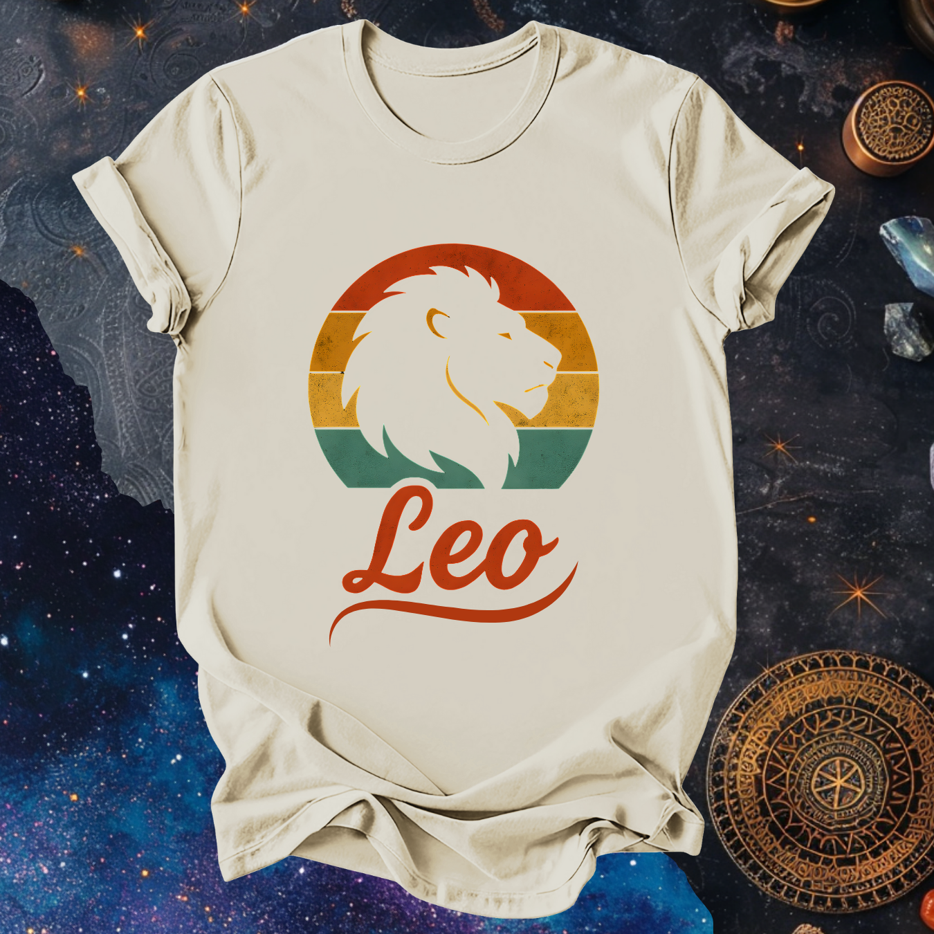 Leo - The Solar Roar | Vintage Zodiac Sunset T-Shirt