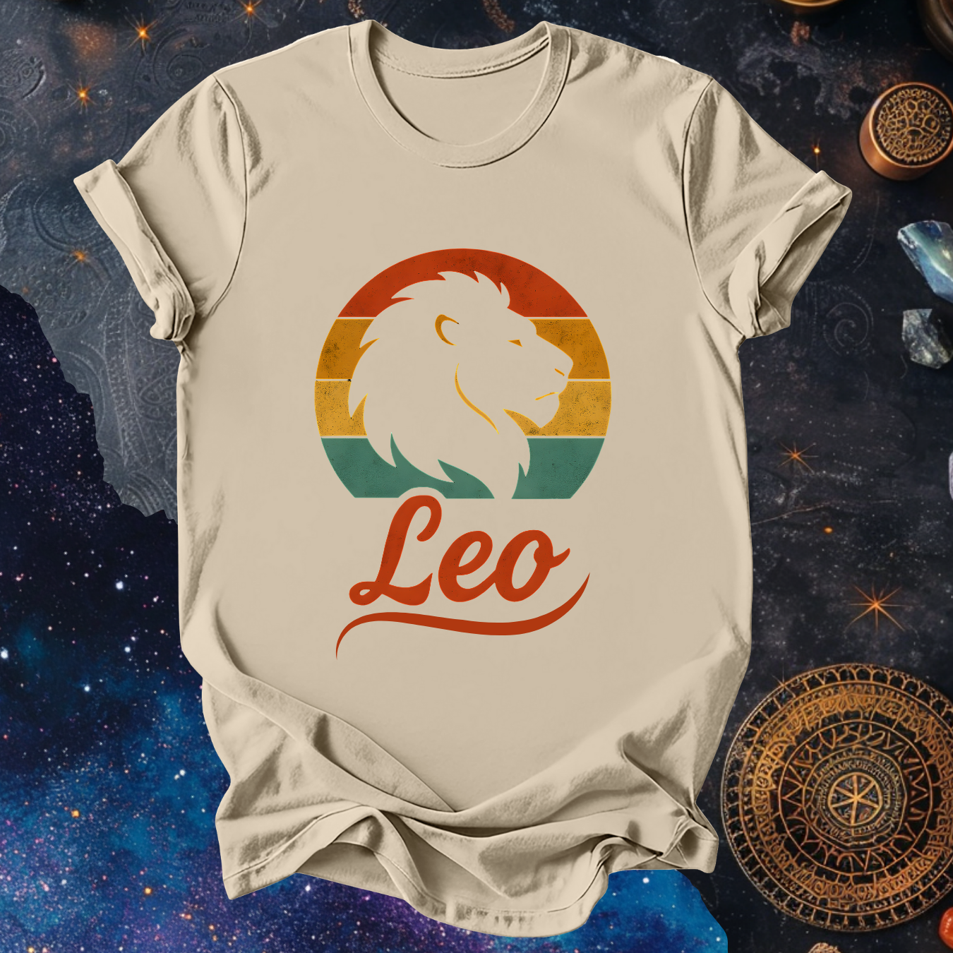 Leo - The Solar Roar | Vintage Zodiac Sunset T-Shirt