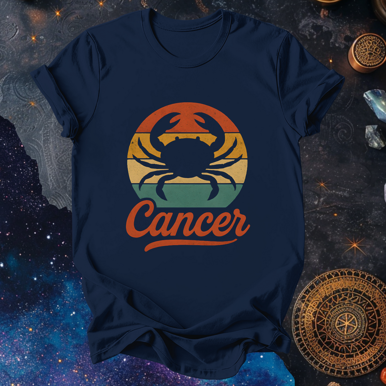 Cancer - The Gentle Shell | Vintage Zodiac Sunset T-Shirt