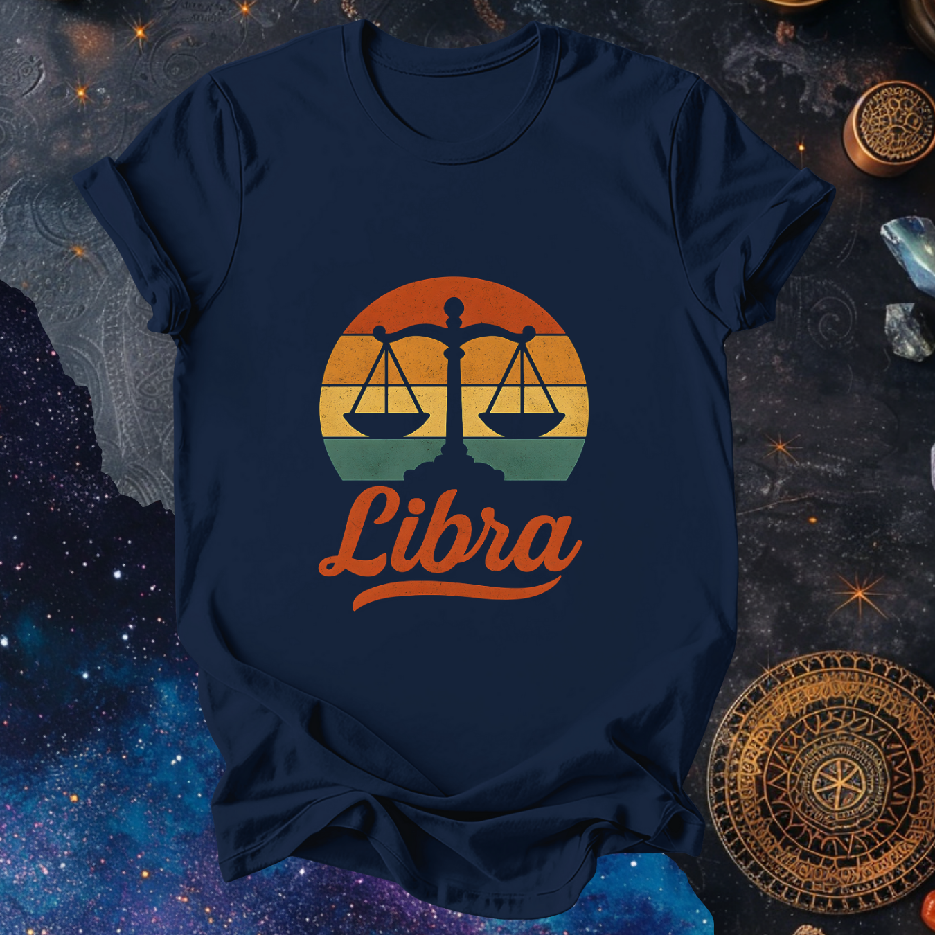 Libra - The Balanced Light | Vintage Zodiac Sunset T-shirt