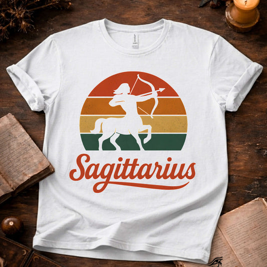 Sagittarius - The Wild Horison | Vintage Zodiac Sunset T-Shirt