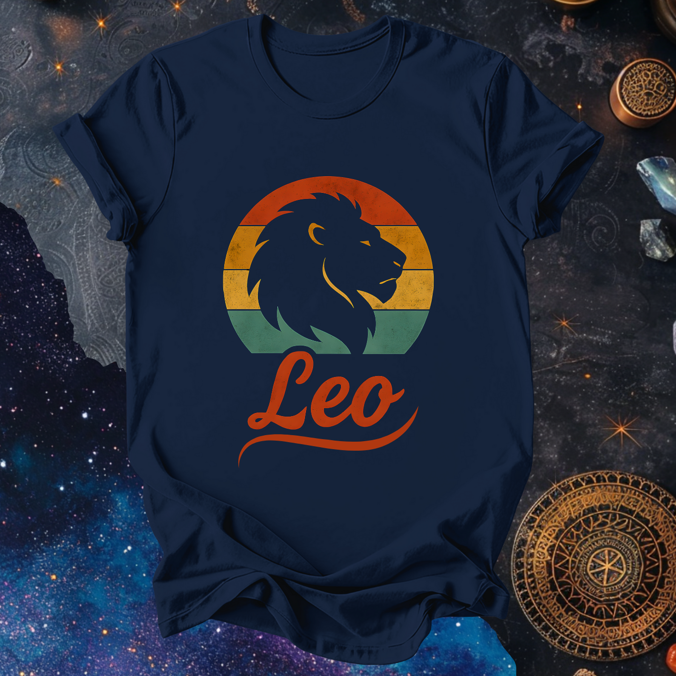 Leo - The Solar Roar | Vintage Zodiac Sunset T-Shirt