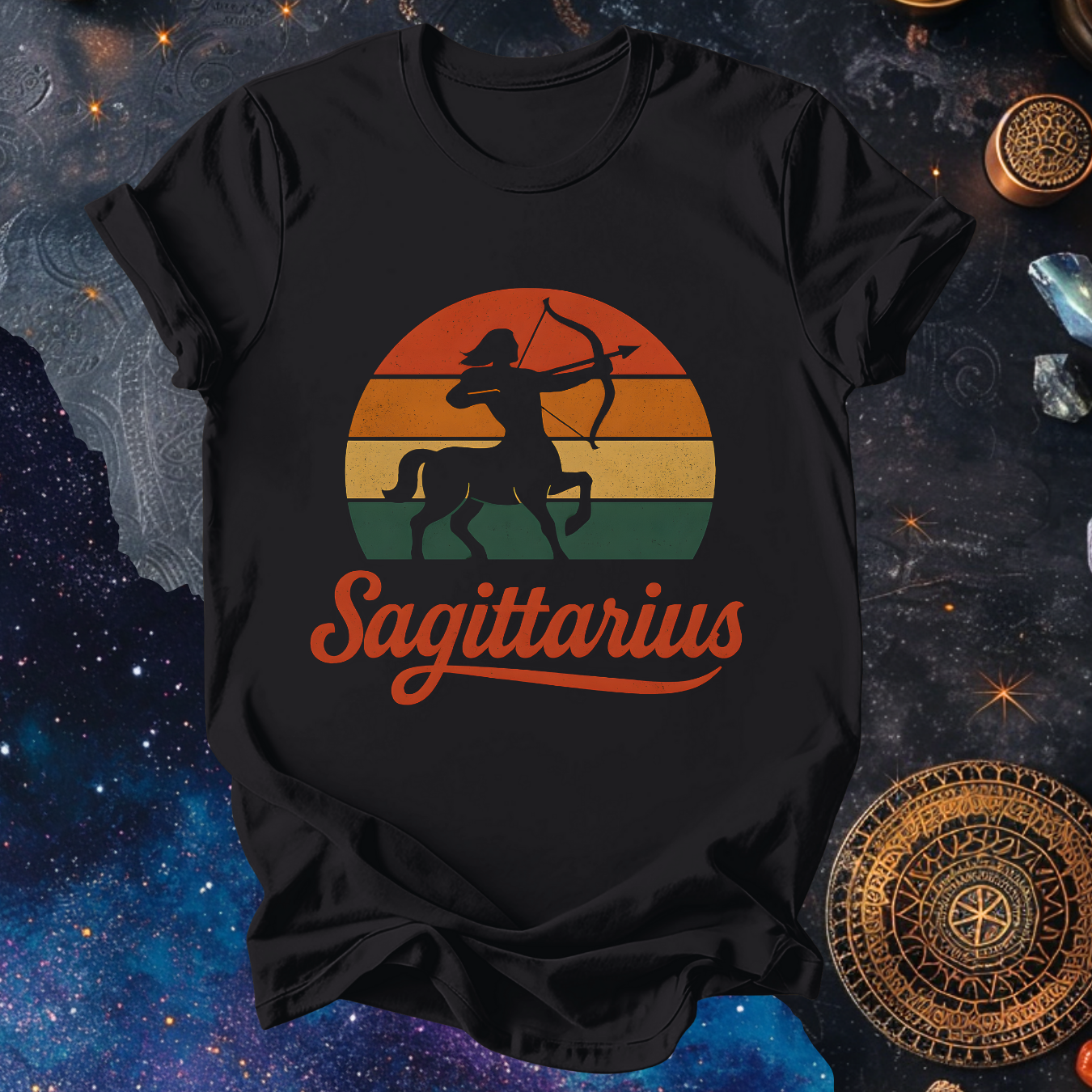 Sagittarius - The Wild Horison | Vintage Zodiac Sunset T-Shirt