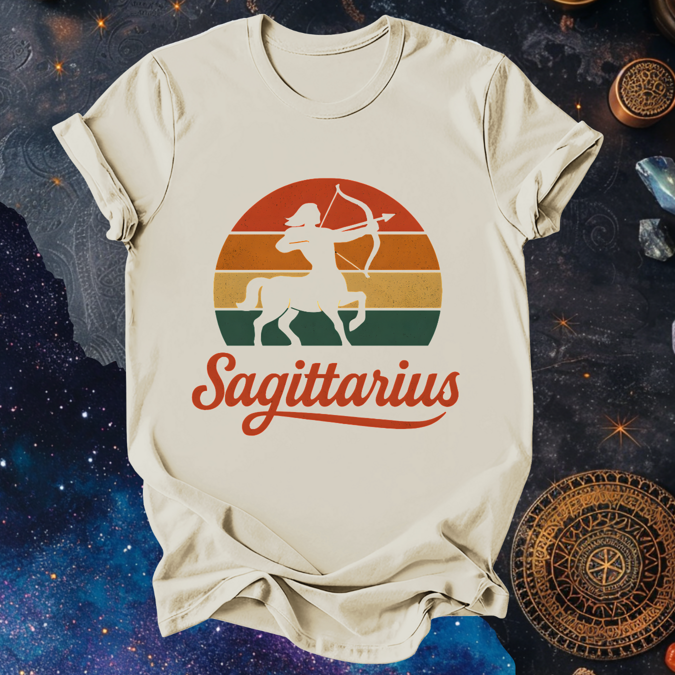 Sagittarius - The Wild Horison | Vintage Zodiac Sunset T-Shirt