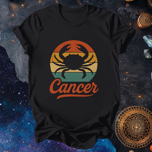 Cancer - The Gentle Shell | Vintage Zodiac Sunset T-Shirt