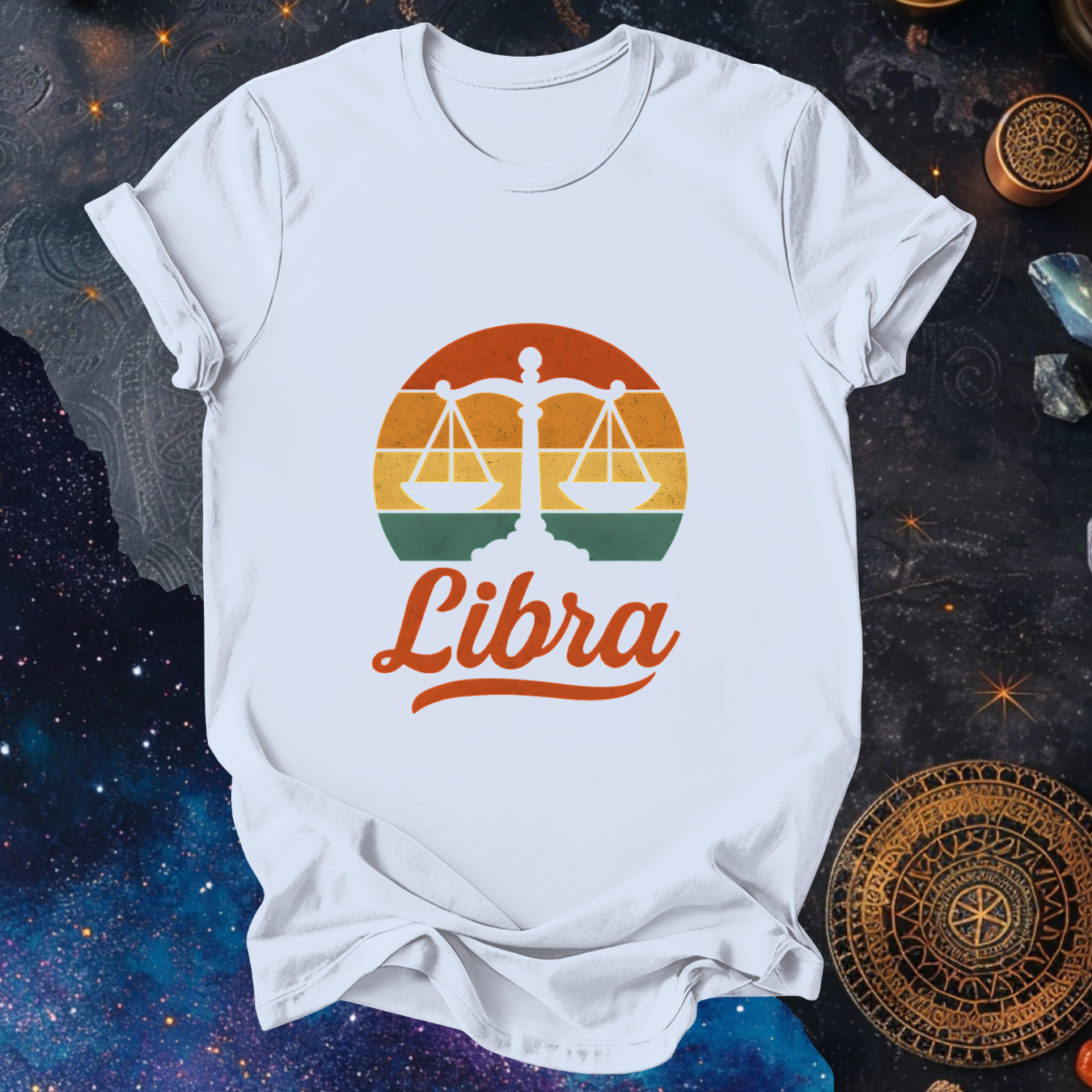 Libra - The Balanced Light | Vintage Zodiac Sunset T-shirt