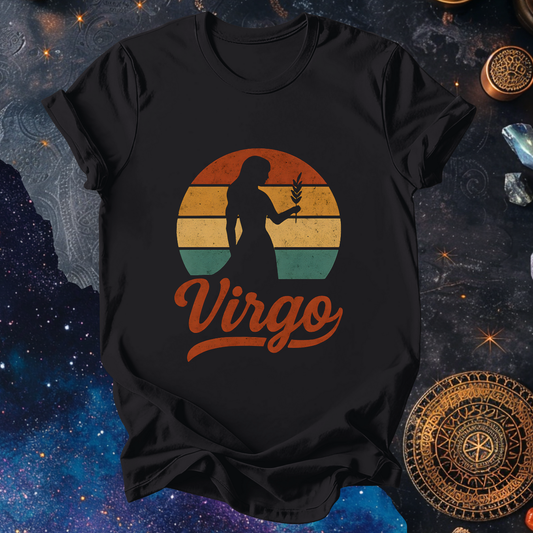 Virgo - The Quiet Order | Vintage Zodiac Sunset T-Shirt