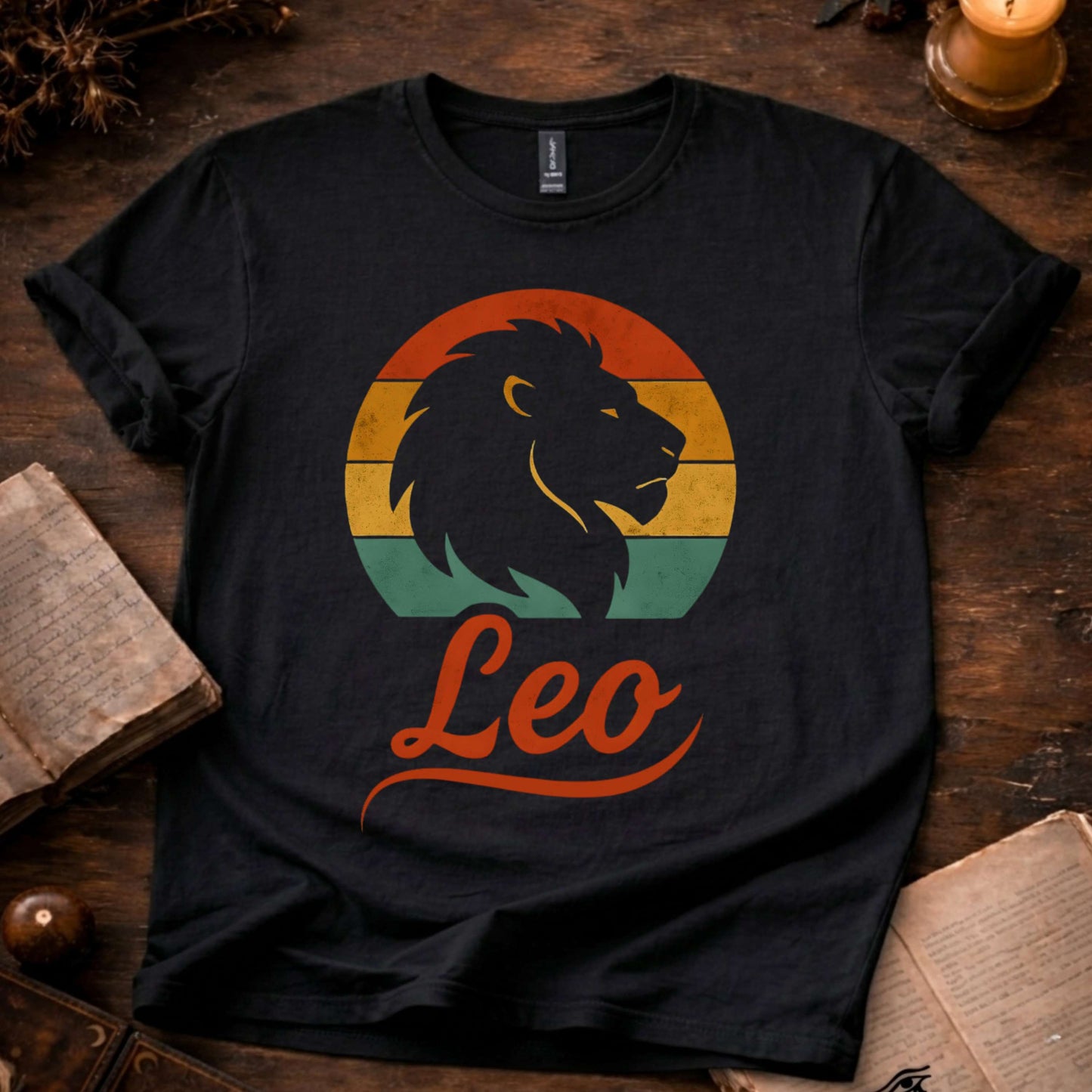 Leo - The Solar Roar | Vintage Zodiac Sunset T-Shirt