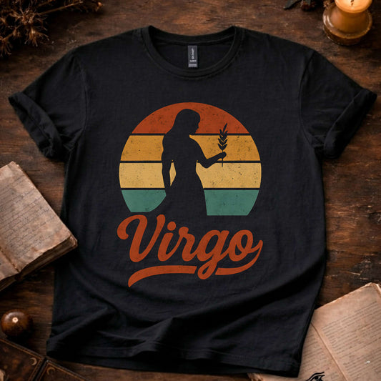 Virgo - The Quiet Order | Vintage Zodiac Sunset T-Shirt