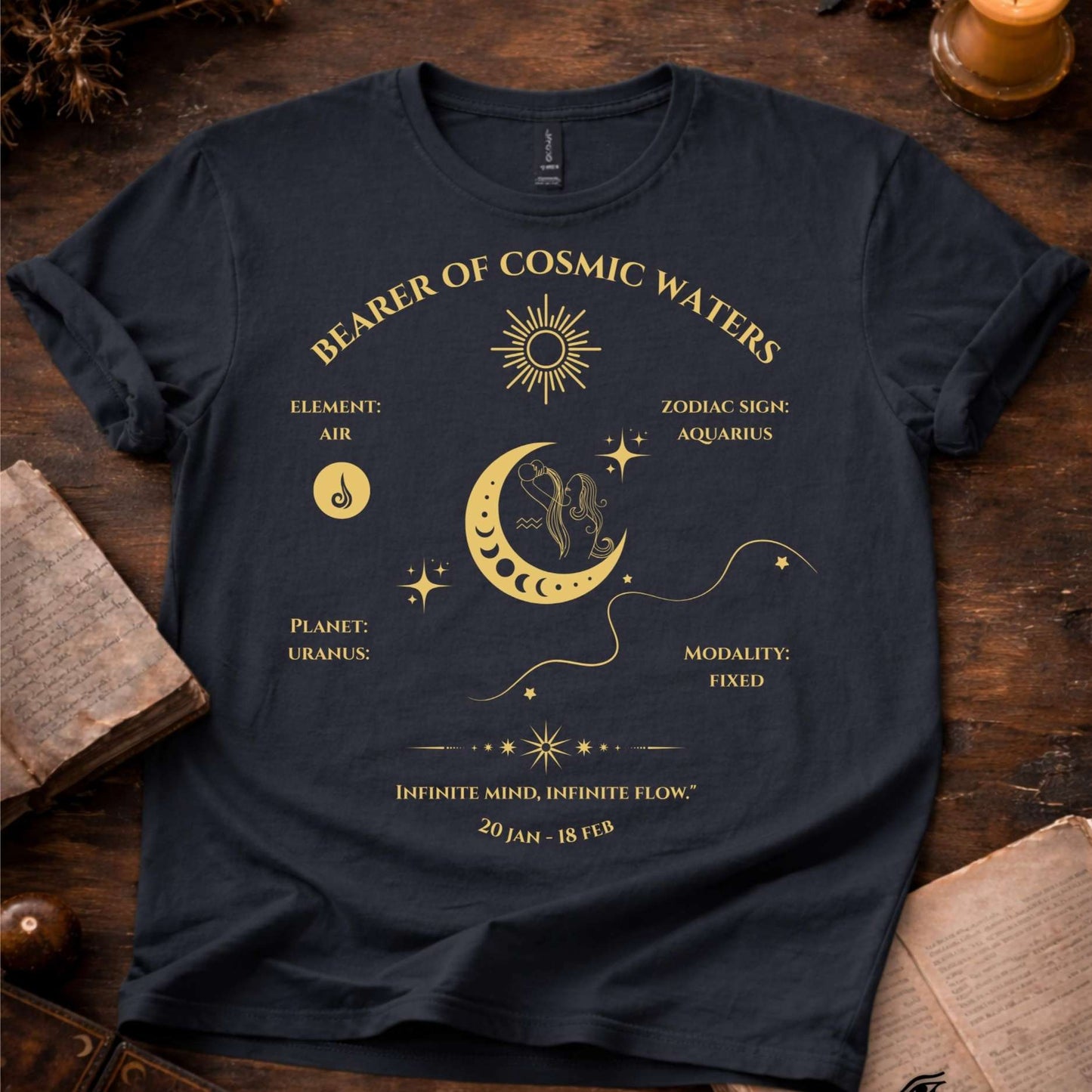 Bearer of Cosmic Waters (Aquarius) T-Shirt