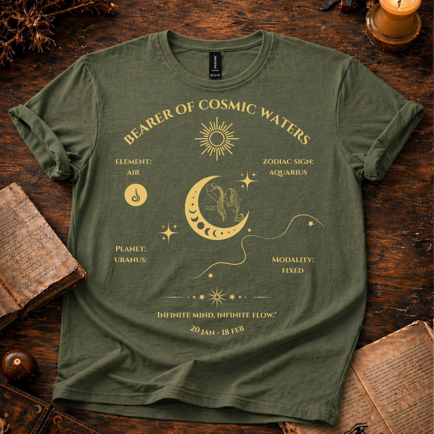 Bearer of Cosmic Waters (Aquarius) T-Shirt