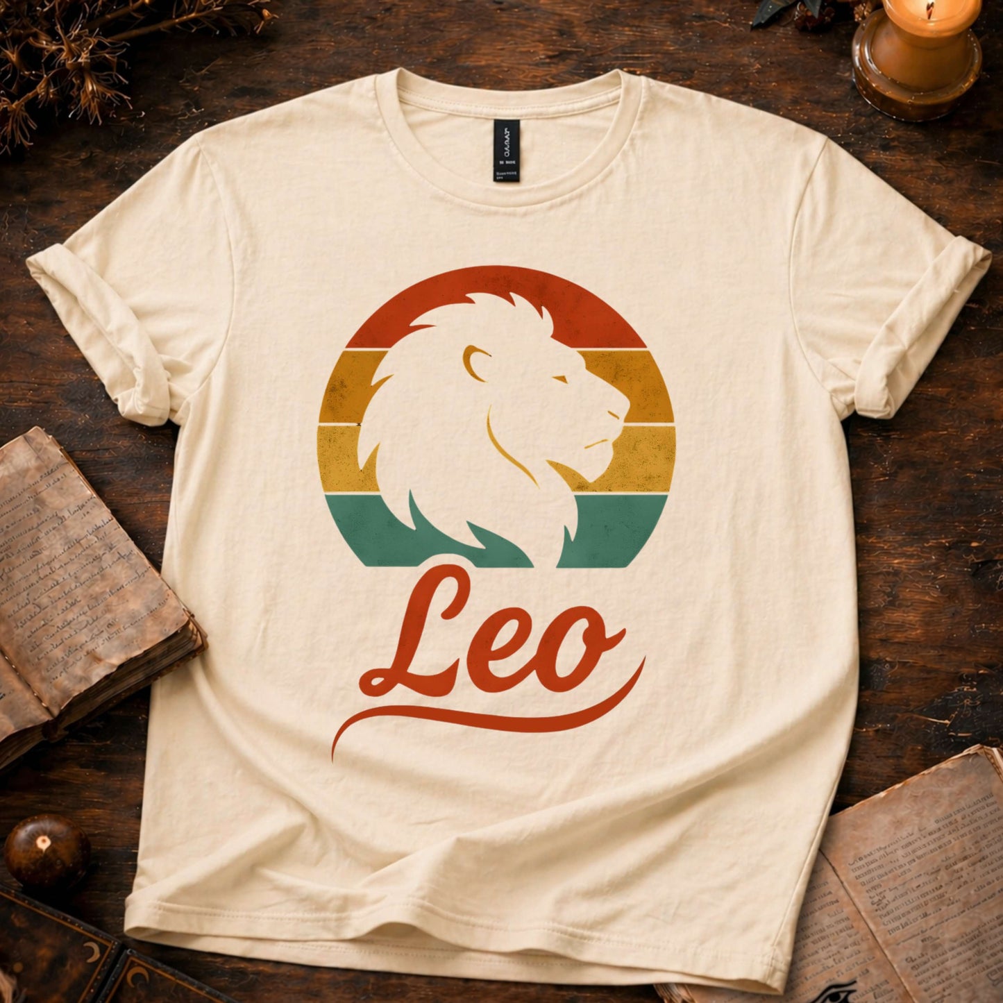Leo - The Solar Roar | Vintage Zodiac Sunset T-Shirt