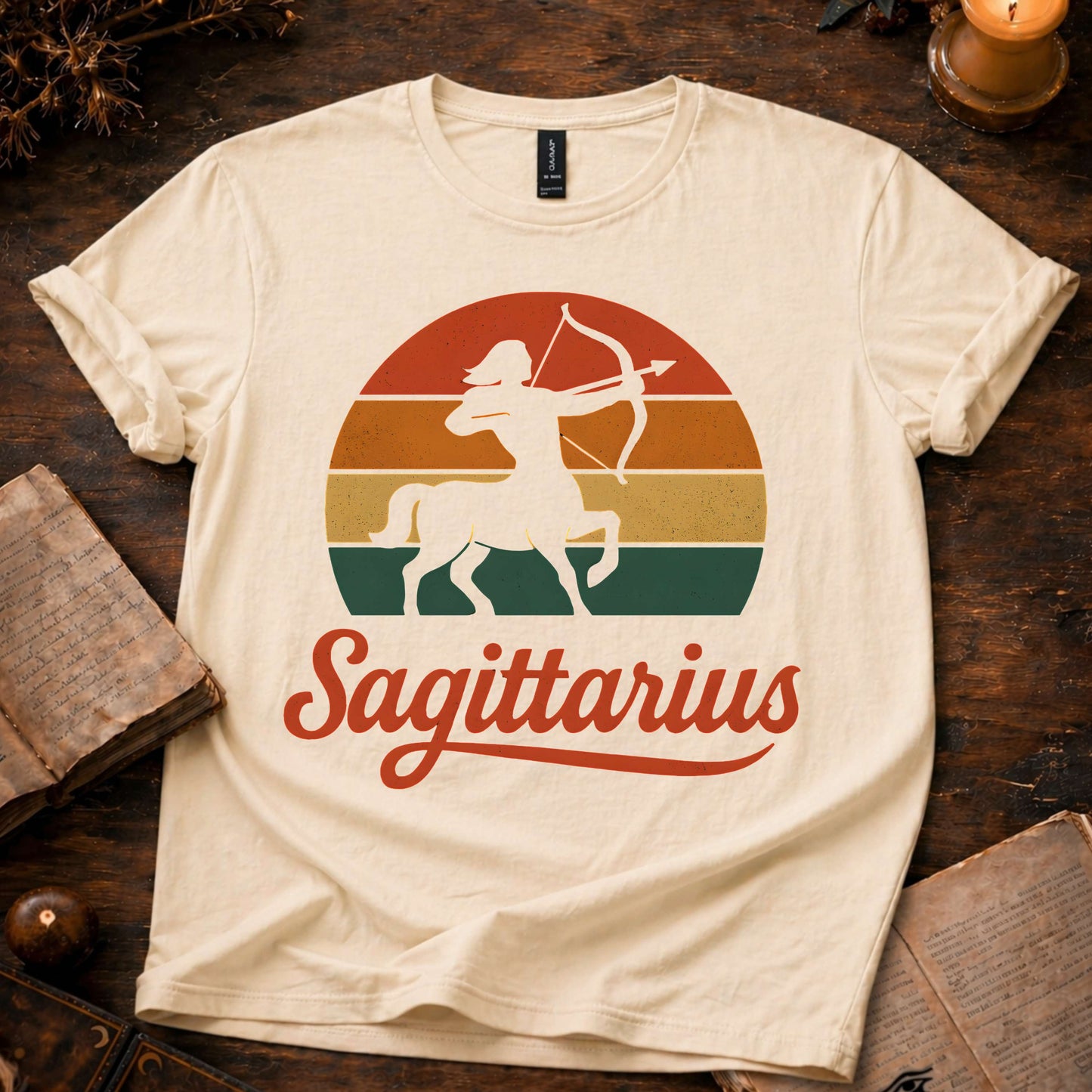 Sagittarius - The Wild Horison | Vintage Zodiac Sunset T-Shirt