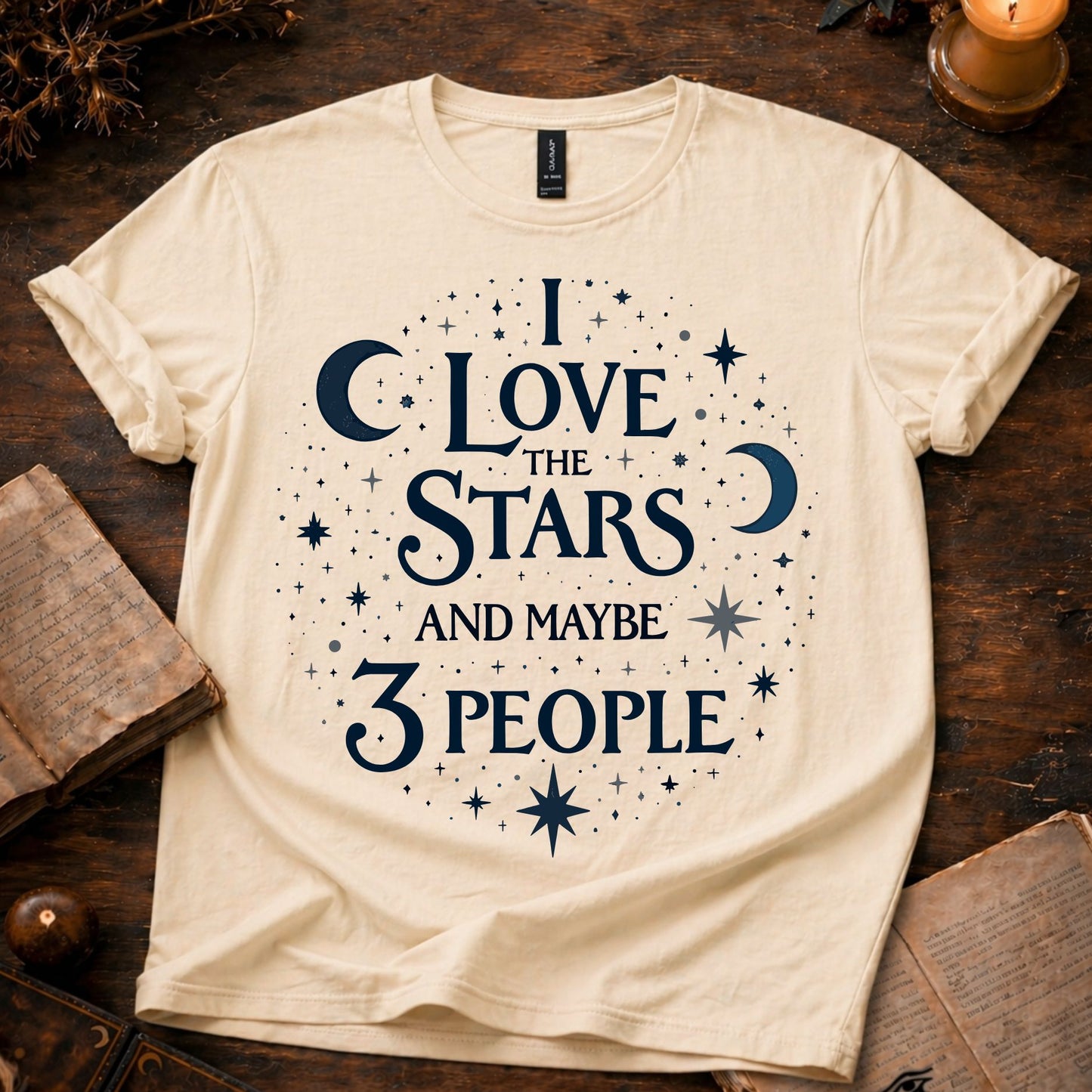 I love the stars and Maybe 3 people T-shirt
