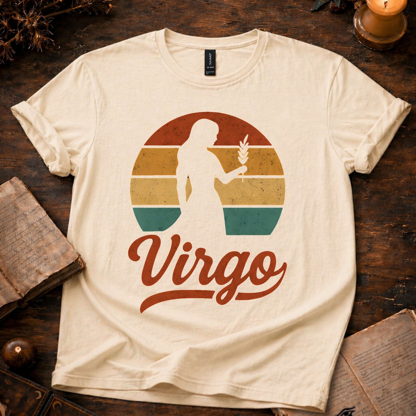 Virgo - The Quiet Order | Vintage Zodiac Sunset T-Shirt