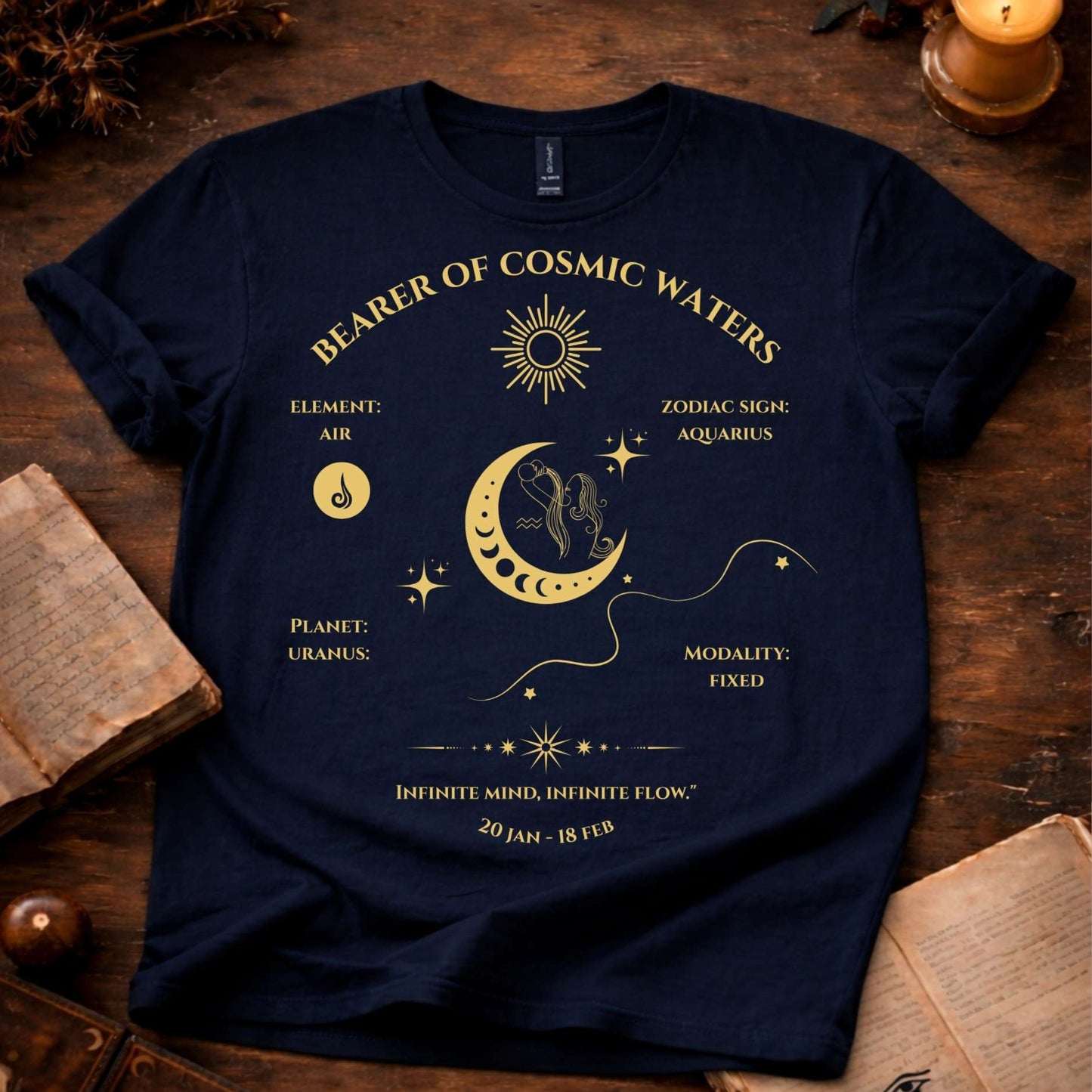 Bearer of Cosmic Waters (Aquarius) T-Shirt