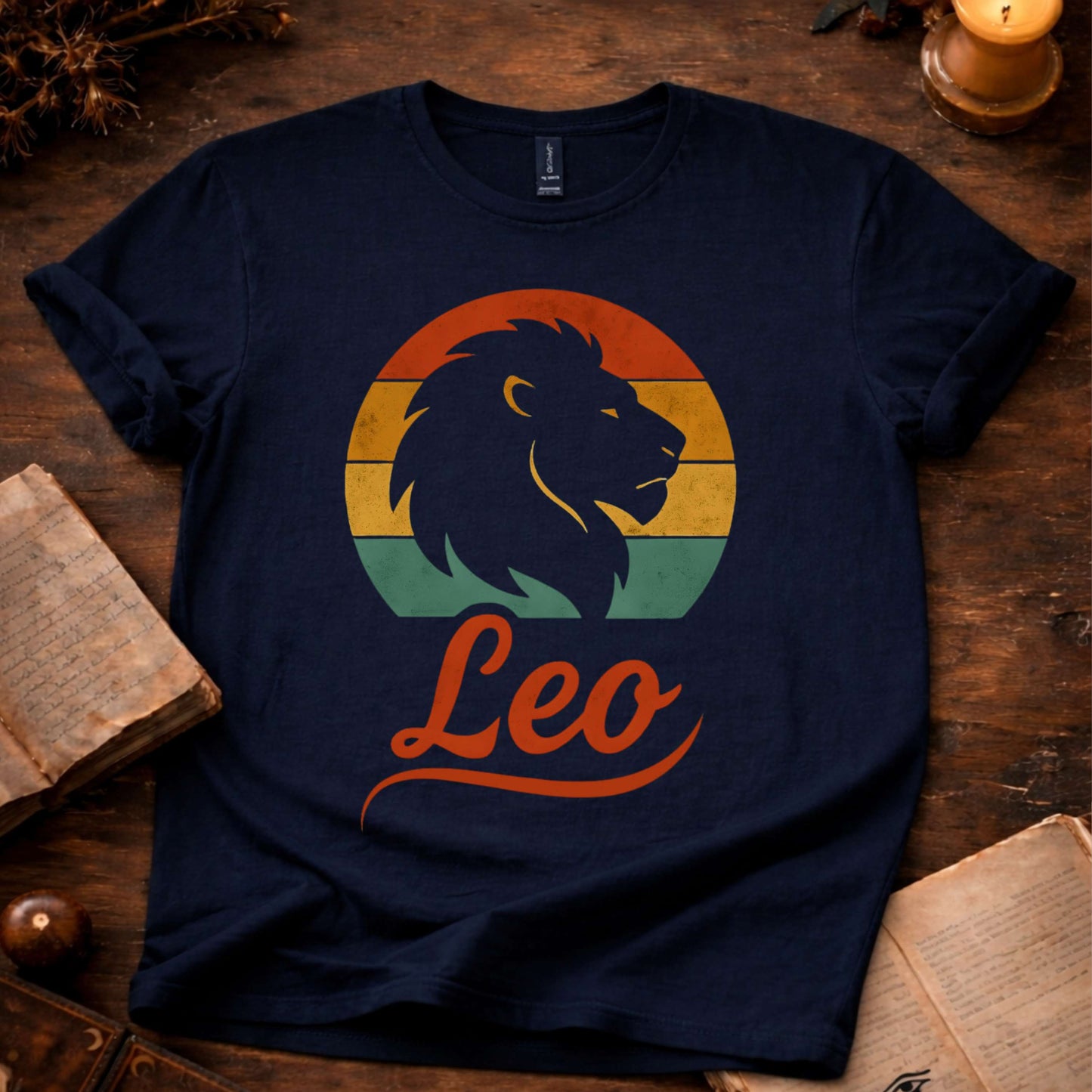 Leo - The Solar Roar | Vintage Zodiac Sunset T-Shirt