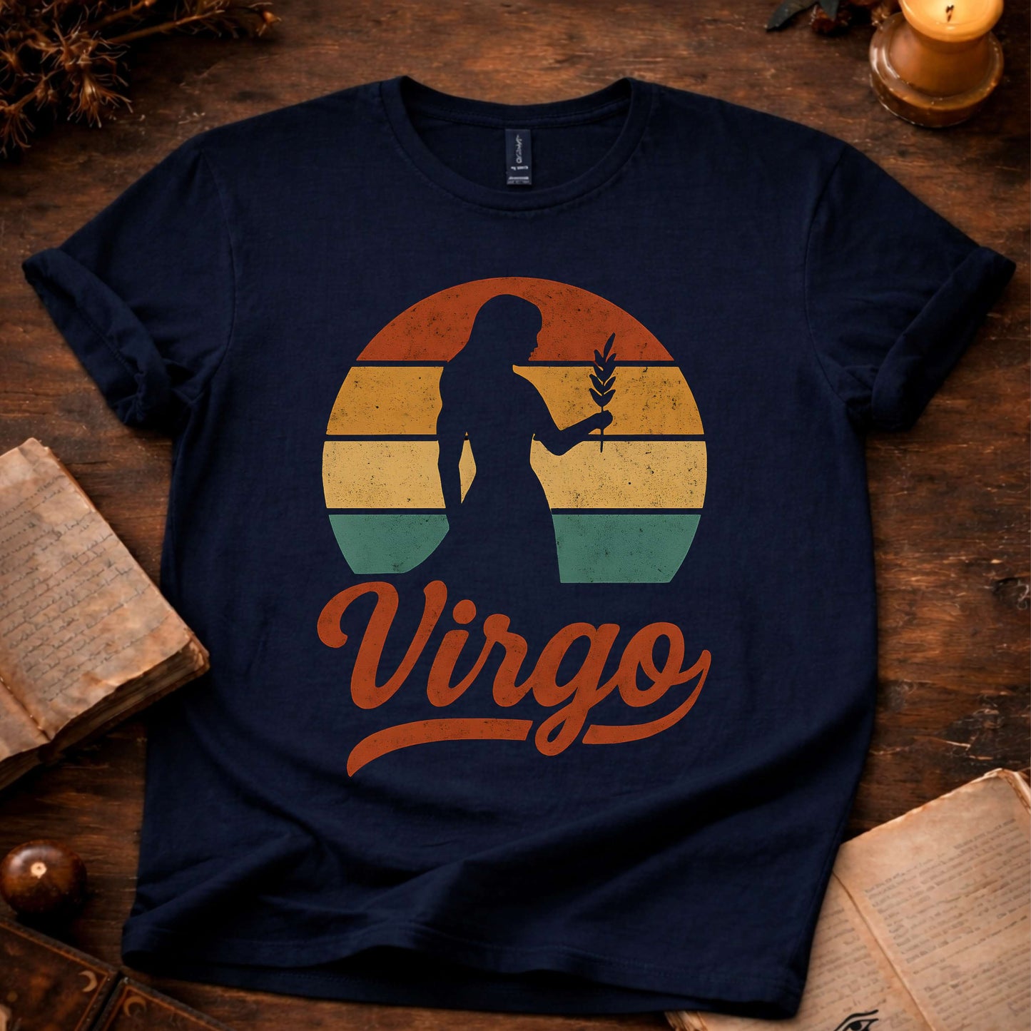 Virgo - The Quiet Order | Vintage Zodiac Sunset T-Shirt