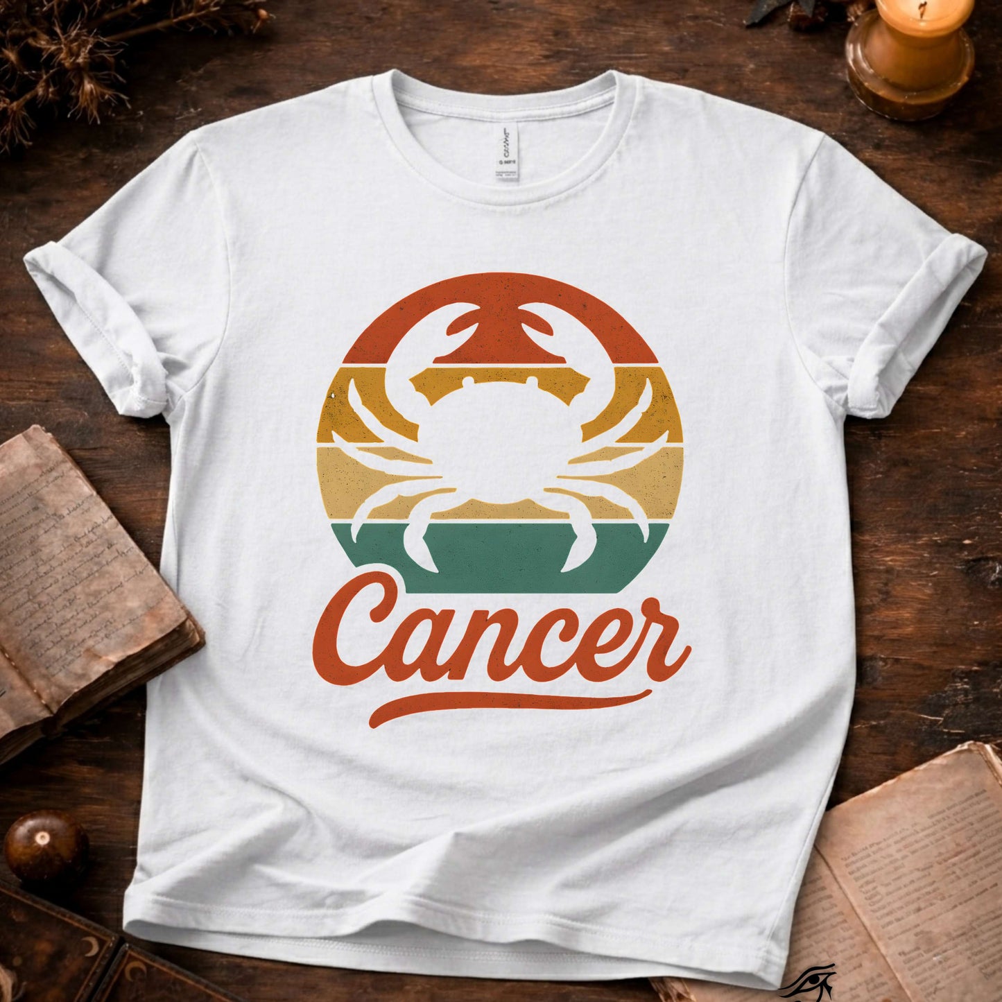 Cancer - The Gentle Shell | Vintage Zodiac Sunset T-Shirt