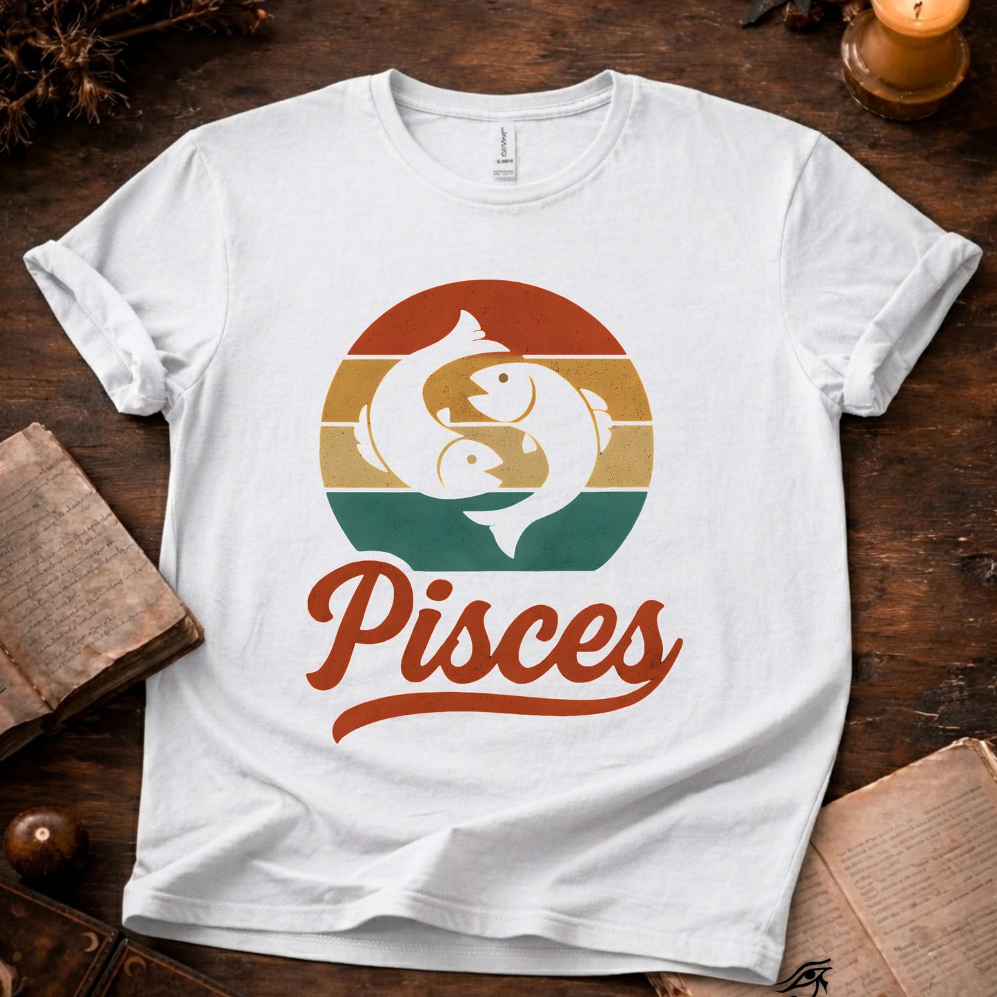 Pisces - The Dreaming Current | Vintage Zodiac Sunset T-Shirt