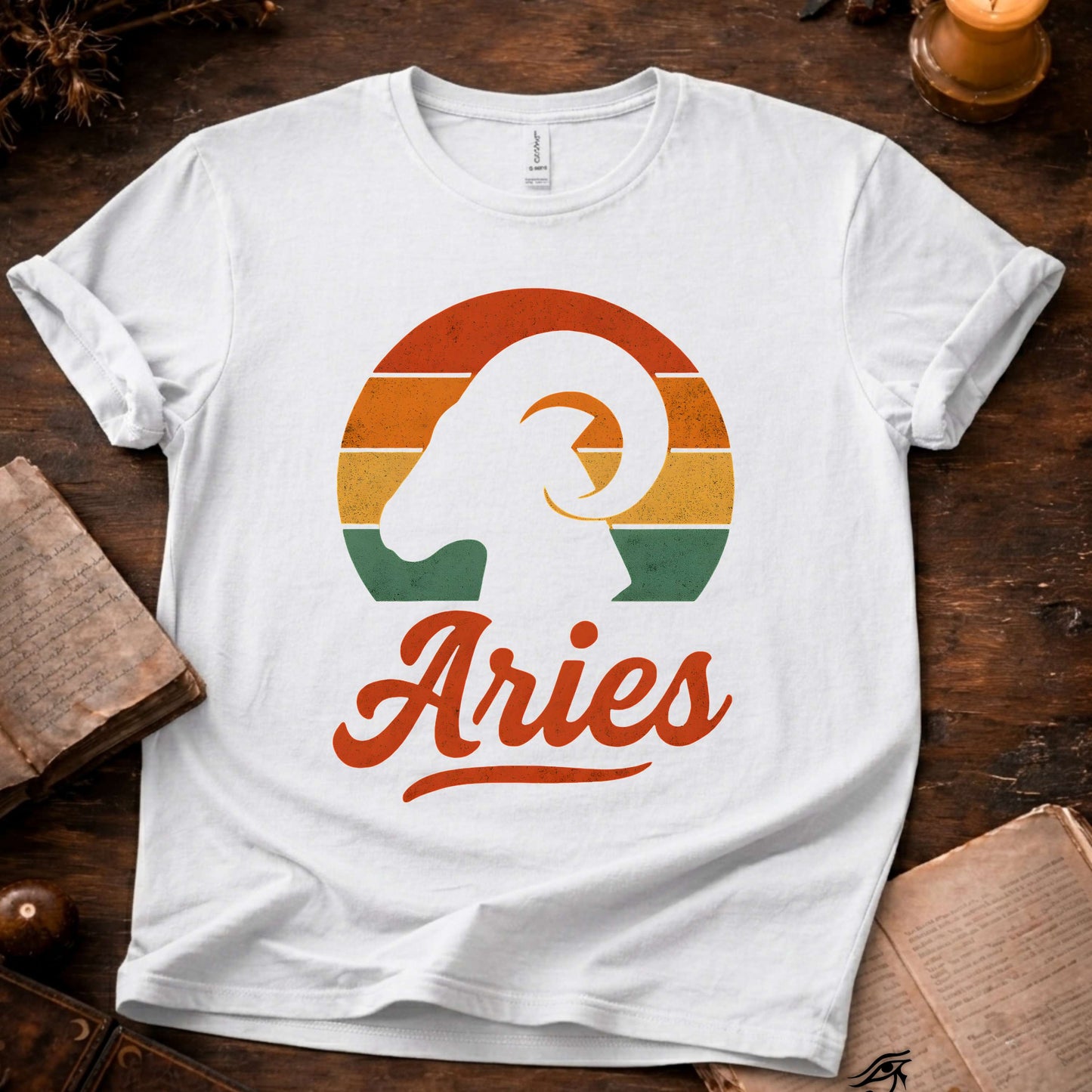 Aries - The Bold Spark | Vintage Zodiac Sunset T-Shirt